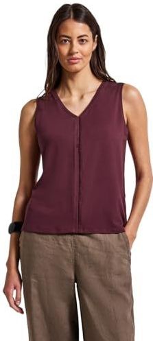 Street One Dames Jersey top met gehaakte details in Rood, in size: 34