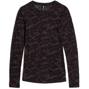 G-Star RAW Fine Lace AOP Slim Regular Tee Long Sleeve, meerkleurig (Dk Port Red Lace Wave D25863-2757-g901), S