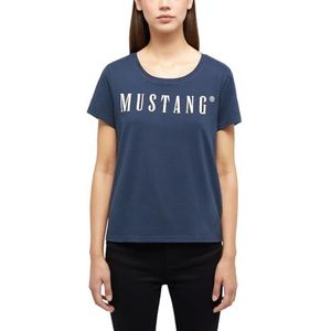 MUSTANG Dames T-shirt ALMA - Regular Fit - XS S M L XL Wit Zwart Blauw Grijs, Dark Sapphire 4136, XL