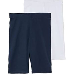 s.Oliver Bikershort voor meisjes, dubbelpak, blauw | wit 5952, M