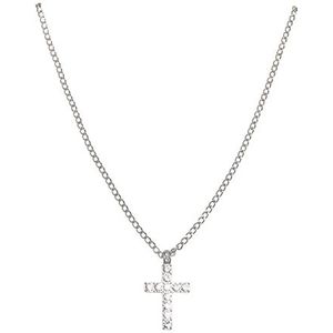 Urban Classics Unisex Diamond Cross Halsketting Manchetknopen, Zilver, één maat