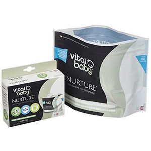 Vital Baby NURTURE Microwave Sterilising Bags - Reusable Sterilising Bags - Lightweight & Compact - Space Saving - No Chemicals - Sterilise Baby Bottles, Teats, Soothers & Accessories - 150 uses - 5pk