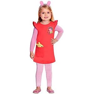 Amscan 9905929 Officieel Peppa Pig gelicentieerd kostuum voor kindermeisjes, rood (2-3 jaar)
