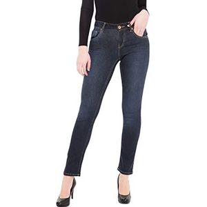 ATT Jeans Straight Cut Jeans met Wonder Stretch Stella Dames Rechte Jeans Modieus Straight Fit Lichtgewicht Schuureffecten, dark blue, 36W x 34L
