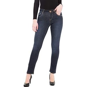 ATT Jeans Straight Cut Jeans met Wonder Stretch Stella Dames Rechte Jeans Modieus Straight Fit Lichtgewicht Schuureffecten, dark blue, 36W / 34L