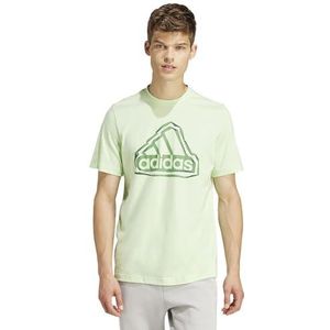 adidas Heren Folded Badge Graphic Tee, semi green spark, S