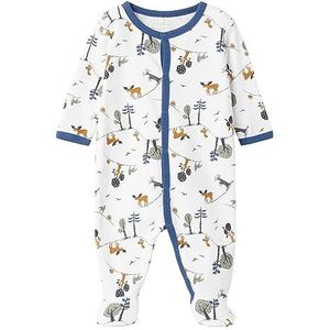 NAME IT Baby jongens Nbmnightsuit W/F Forest Noos slaapromper, wit (bright white), 86 cm