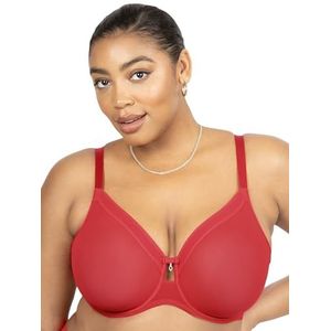 Curvy Couture Women’s Sexy Sheer Mesh Plus Size Full Coverage Bra, Crantastic, 44DDD
