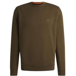 BOSS Westart Relaxed-Fit sweatshirt van katoen met logo-patch, Open Green368, XS