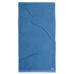 TOM TAILOR douchehanddoek, 70 x 140 cm, 100% katoen/badstof, met twee hangers en label met logo, Color Bath Towel blauw (Cool Blue)