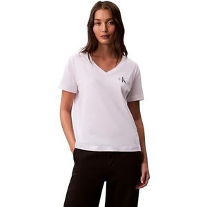 Calvin Klein Dames A- Logo VN 2 Pack Tee LV047C906G Tees, Rood (Adrenaline Rush/Brilliant White), M, Rood (Adrenaline Rush/Briljant Wit), M