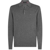 Tommy Hilfiger - PIMA ORG CTN CASHMERE LS POLO - Trui met Polokraag - Medium Grey Heather