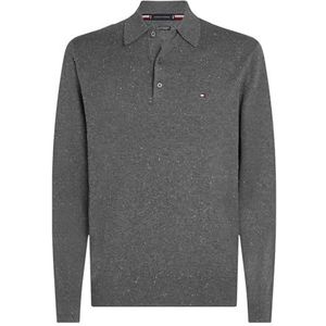 Tommy Hilfiger - PIMA ORG CTN CASHMERE LS POLO - Trui met Polokraag - Medium Grey Heather