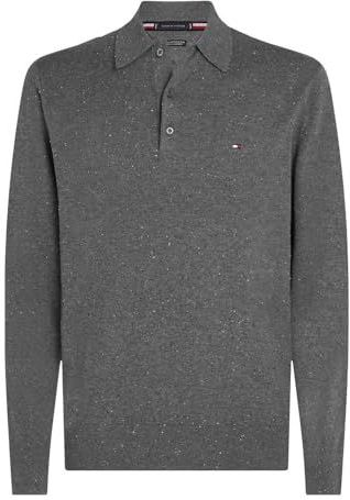 Tommy Hilfiger - PIMA ORG CTN CASHMERE LS POLO - Trui met Polokraag - Medium Grey Heather