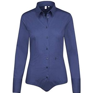 Seidensticker Hemdblouse voor dames, lange mouwen, slim fit, met patroon, strijkvrij, blouse, marineblauw, 40
