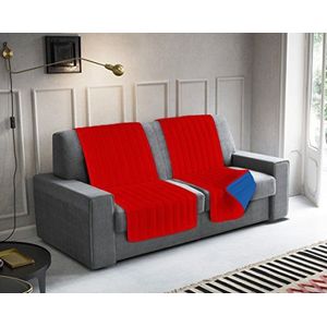 Pakket nr. 2 stoelhoezen, gewatteerd, elegant, rood/royal, 60 x 190 cm