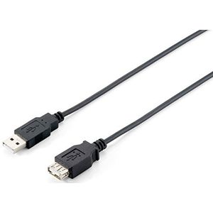 Equip USB-kabel A -> A St/BU 5,00 m polyzak, zwart