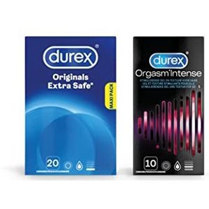 Durex - 30 stuks Condooms - Extra Safe 1x20 stuks - Orgasm Intense 1x10 stuks - Voordeelverpakking