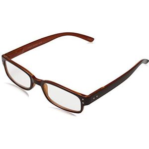 Chaot leesbril Reader kunststof bril met veerscharnier (+2,50, bruin-oranje)