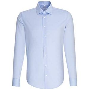 Seidensticker Businesshemd voor heren, slimfit, strijkvrij, Kent-kraag, lange mouwen, 100% katoen, blauw (lichtblauw 11), 37