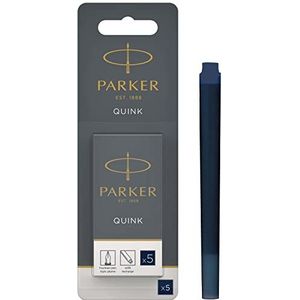 Parker QUINK vulpen lange inktpatronen | blauwzwart | 5 stuks