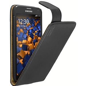 mumbi Echt leren flipcase compatibel met Samsung Galaxy S5 / S5 Neo hoes leren hoes case portefeuille, zwart