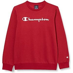 Champion Legacy Classic Logo sweatshirt voor kinderen en jongeren, Carmine Rood, 9-10 Jaar