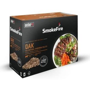 Weber SmokeFire Pellets | Hardhout| Eikenhout Pellets, Geschikt Voor Rundvlees| 8 kg Box | Houtpellets & Brandstof | 100% Natuurlijk | Duurzaam Hout Voor De Barbecue (18295)