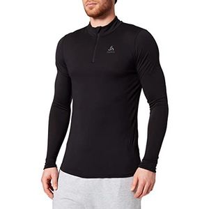 Odlo Heren Natural 100% Merino Baselayer shirt met lange mouwen met 1/2 ritssluiting en opstaande kraag, zwart - zwart, XXL