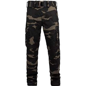 John Doe Regular Cargo | Motorbroek | Insteekbare beschermers | Ademend | Motorfiets Cargobroek | Broek met zijzakken, Camouflage, 40W / 34L