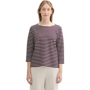 BE PART - T-shirt - Gestreept - Katoen-Polyestermix - Regular Fit