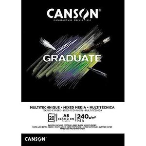 Canson Graduate Mix Media Block A5 20 vellen zwart fijn 240 g