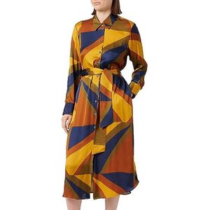 Seidensticker Dames regular fit blousejurk lange mouwen jurk, blauw, 34