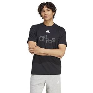 adidas Heren Graphic Print Fleece Tee, black, S