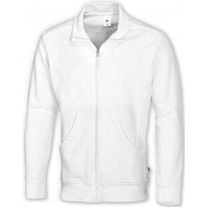 BP 1627-193 unisex sweatjas van versterkt katoen wit, maat S