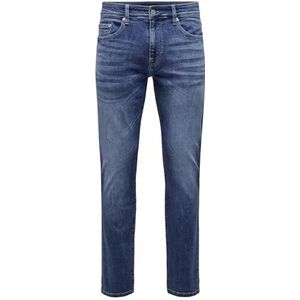 ONLY & SONS ONSLOOM Slim Fit Jeans voor mannen, slim fit jeans, blauw (medium blue denim), 32W / 32L