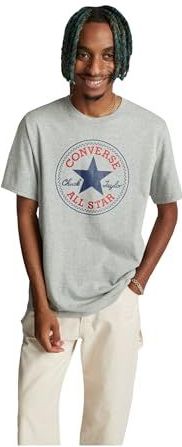 CONVERSE - Stand Fit Chuck Patch Core Tee - T-shirt - Houtskool/Rood - Uniseks