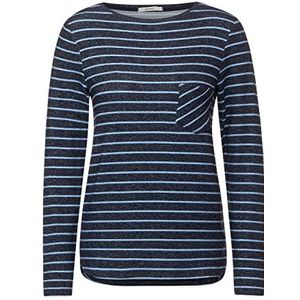 Cecil Damesshirt met lange, Night Sky Blue Melange, XL