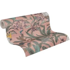 Vliesbehang - Kolibries & Kaketoes - Multicolor - Papegaaien en Tropische Bladeren