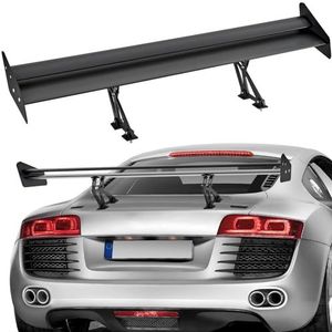 VEVOR GT Wing Car Spoiler, 53 inch universele spoiler met dubbeldek, verstelbaar lichtgewicht aluminium, auto achterspoiler vleugel, racesspoiler BGW/JDM Drift zwart
