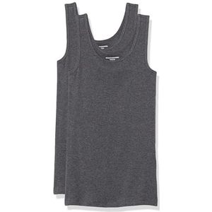 Amazon Essentials Women's Tanktop met slanke pasvorm, Pack of 2, Houtskoolzwart, M