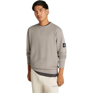 Calvin Klein Heren Badge Crew Neck Pullover Sweatshirt, Rots Ridge, XXS