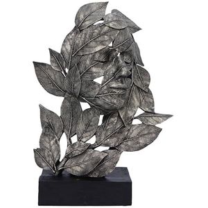 Nemesis Now Natuurlijke emotie - Peace 32 cm, hars, zilver, gezicht in bladeren natuursculptuur, verjaardag, ideaal voor natuur- en kunstliefhebbers, gegoten in de fijnste hars, vakkundig