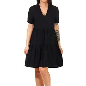 ONLY Dames viscose jurk Onlnova Life Thea korte mouwen zomerjurk, zwart, S