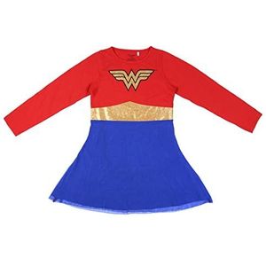 CERDÁ LIFE'S LITTLE MOMENTS Wonderwoman Jurk met lange mouwen, tutu-officiële DC Comics-licentie, kleurrijk, 8 jaar