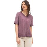 Cecil - Shirt - Rood - V-hals - Gewassen Look