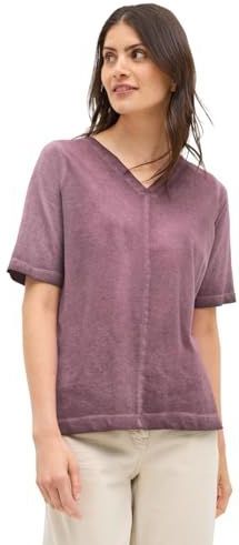 Cecil - Shirt - Rood - V-hals - Gewassen Look