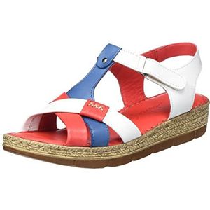 Andrea Conti Dames 1883604 sandalen, rood/wit/jeans, 41 EU