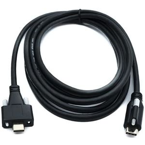 SYSTEM-S USB 3.1 Gen 2 kabel 200 cm type C stekker naar stekker single double screw 10 Gbit/s 100 W