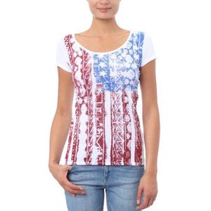 Wrangler Folk S/S T-shirt voor dames - wit - XS